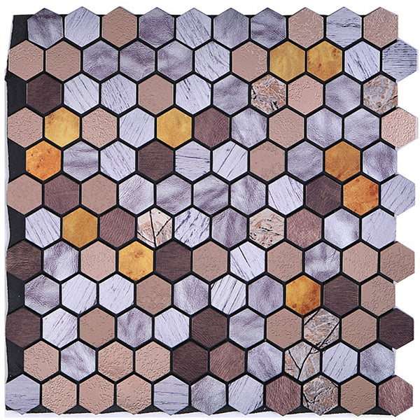 Modern Tile-Peel & Stick Metal Mosaic Tile Hexagonal Peel & Stick Subway Tile Light Purple Clearhalo 'Flooring 'Home Improvement' 'home_improvement' 'home_improvement_peel_stick_blacksplash' 'Peel & Stick Backsplash Tile' 'peel_stick_blacksplash' 'Walls & Ceilings' Walls and Ceiling' 7275070