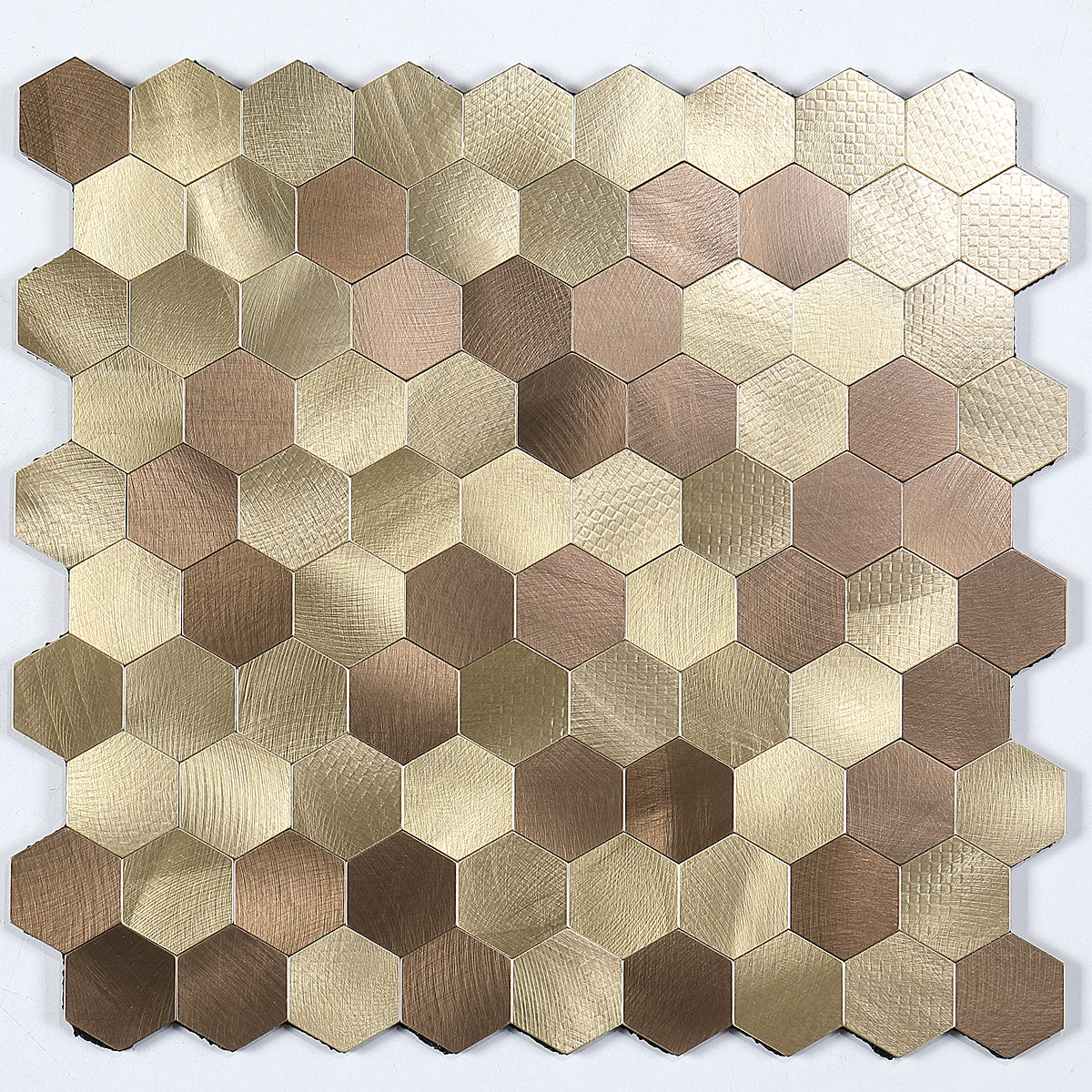 Modern Tile-Peel & Stick Metal Mosaic Tile Hexagonal Peel & Stick Subway Tile Light Gold Clearhalo 'Flooring 'Home Improvement' 'home_improvement' 'home_improvement_peel_stick_blacksplash' 'Peel & Stick Backsplash Tile' 'peel_stick_blacksplash' 'Walls & Ceilings' Walls and Ceiling' 7275072