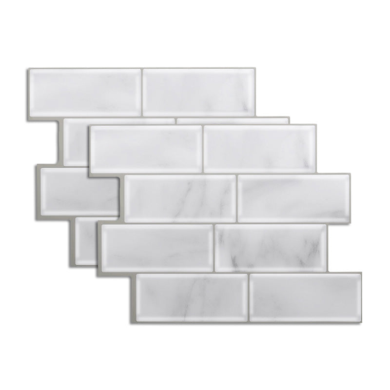 Peel & Stick Subway Tile Stain Resistant PVC Rectangle Peel & Stick Tile for Shower 2 Pack Grey Clearhalo 'Flooring 'Home Improvement' 'home_improvement' 'home_improvement_peel_stick_blacksplash' 'Peel & Stick Backsplash Tile' 'peel_stick_blacksplash' 'Walls & Ceilings' Walls and Ceiling' 7275099