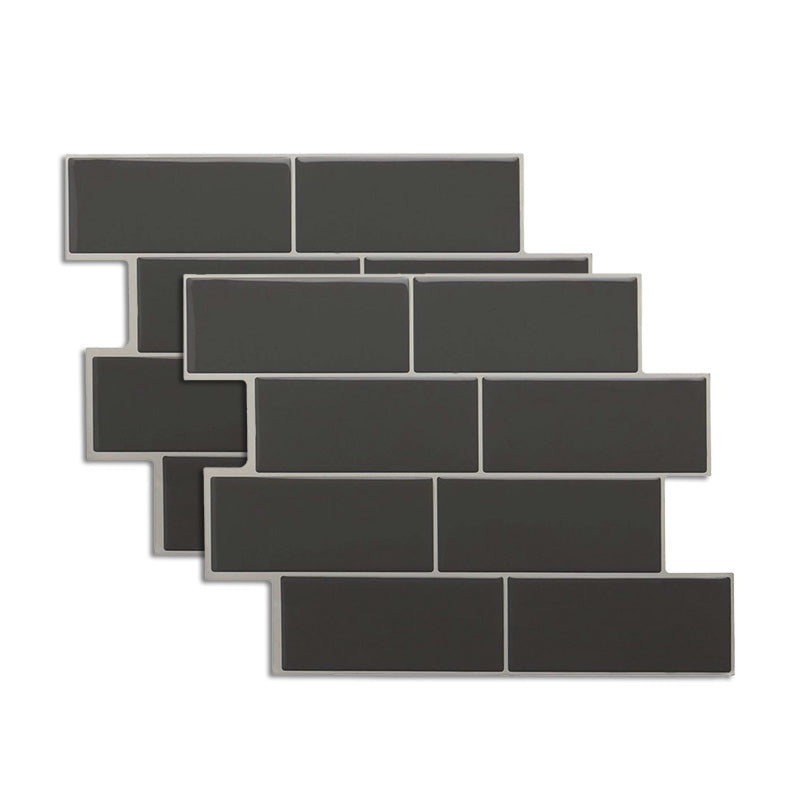 Peel & Stick Subway Tile Stain Resistant PVC Rectangle Peel & Stick Tile for Shower 2 Pack Black Clearhalo 'Flooring 'Home Improvement' 'home_improvement' 'home_improvement_peel_stick_blacksplash' 'Peel & Stick Backsplash Tile' 'peel_stick_blacksplash' 'Walls & Ceilings' Walls and Ceiling' 7275100