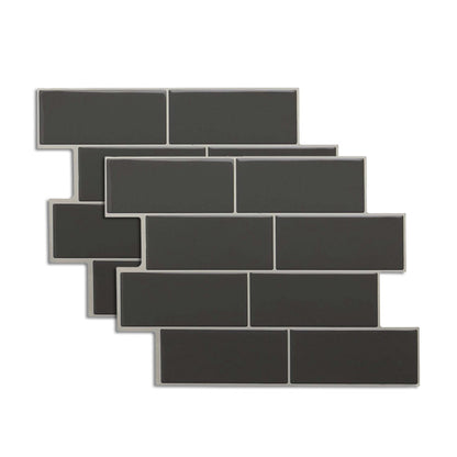 Peel & Stick Subway Tile Stain Resistant PVC Rectangle Peel & Stick Tile for Shower 2 Pack Black Clearhalo 'Flooring 'Home Improvement' 'home_improvement' 'home_improvement_peel_stick_blacksplash' 'Peel & Stick Backsplash Tile' 'peel_stick_blacksplash' 'Walls & Ceilings' Walls and Ceiling' 7275100