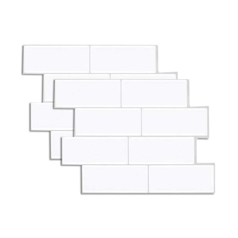Peel & Stick Subway Tile Stain Resistant PVC Rectangle Peel & Stick Tile for Shower 2 Pack White Clearhalo 'Flooring 'Home Improvement' 'home_improvement' 'home_improvement_peel_stick_blacksplash' 'Peel & Stick Backsplash Tile' 'peel_stick_blacksplash' 'Walls & Ceilings' Walls and Ceiling' 7275102