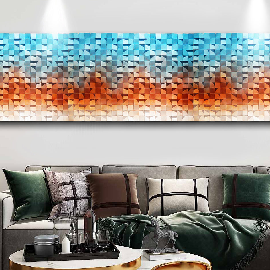 Mosaic Wall Ceiling Wood Contemporary Shiplap Indoor Wall Ceiling Blue-Red 10-Piece Set Clearhalo 'Flooring 'Home Improvement' 'home_improvement' 'home_improvement_wall_paneling' 'Wall Paneling' 'wall_paneling' 'Walls & Ceilings' Walls and Ceiling' 7275107