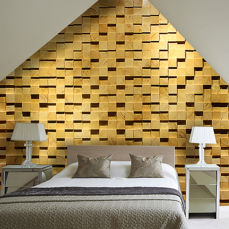 Wood Mosaic Paneling Shiplap Glue Down Indoor Contemporary Wall Paneling 10-Piece Set Clearhalo 'Flooring 'Home Improvement' 'home_improvement' 'home_improvement_wall_paneling' 'Wall Paneling' 'wall_paneling' 'Walls & Ceilings' Walls and Ceiling' 7275127