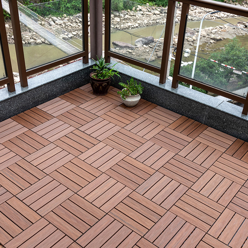 Tradition Square Wood Tile Wire Brushed Brown Engineered Wood for Patio Garden Clearhalo 'Flooring 'Hardwood Flooring' 'hardwood_flooring' 'Home Improvement' 'home_improvement' 'home_improvement_hardwood_flooring' Walls and Ceiling' 7275188