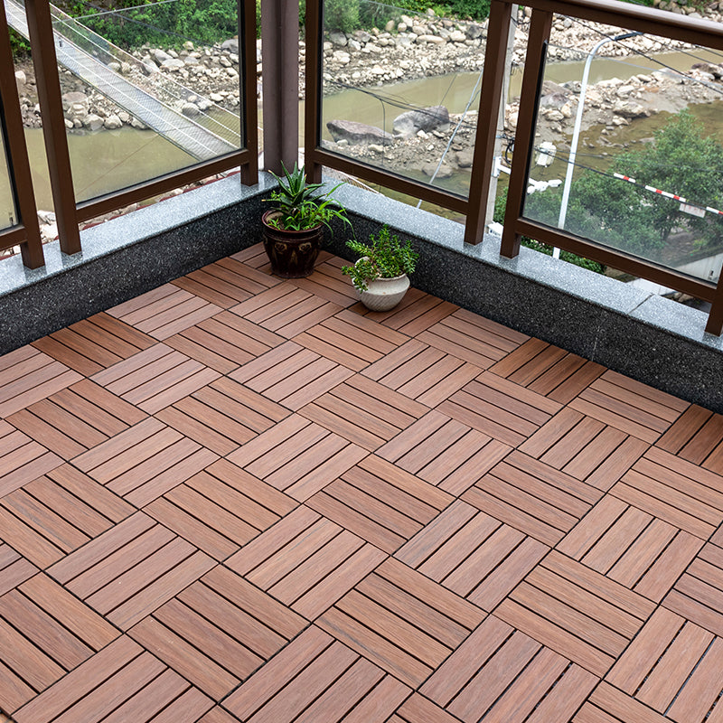 Tradition Square Wood Tile Wire Brushed Brown Engineered Wood for Patio Garden Clearhalo 'Flooring 'Hardwood Flooring' 'hardwood_flooring' 'Home Improvement' 'home_improvement' 'home_improvement_hardwood_flooring' Walls and Ceiling' 7275188