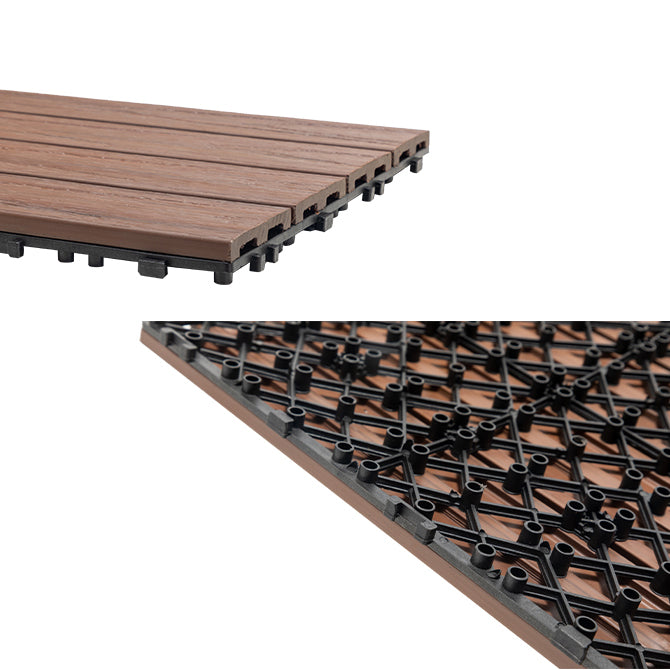 Tradition Square Wood Tile Wire Brushed Brown Engineered Wood for Patio Garden Clearhalo 'Flooring 'Hardwood Flooring' 'hardwood_flooring' 'Home Improvement' 'home_improvement' 'home_improvement_hardwood_flooring' Walls and Ceiling' 7275197