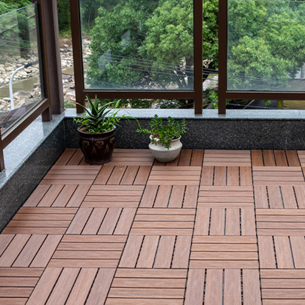 Tradition Square Wood Tile Wire Brushed Brown Engineered Wood for Patio Garden Clearhalo 'Flooring 'Hardwood Flooring' 'hardwood_flooring' 'Home Improvement' 'home_improvement' 'home_improvement_hardwood_flooring' Walls and Ceiling' 7275199