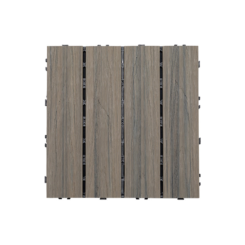 Tradition Square Wood Tile Wire Brushed Brown Engineered Wood for Patio Garden Distressed Wood 12" x 12" Clearhalo 'Flooring 'Hardwood Flooring' 'hardwood_flooring' 'Home Improvement' 'home_improvement' 'home_improvement_hardwood_flooring' Walls and Ceiling' 7275200