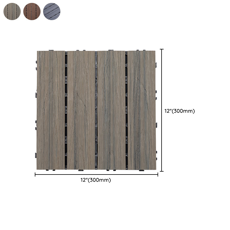 Tradition Square Wood Tile Wire Brushed Brown Engineered Wood for Patio Garden Clearhalo 'Flooring 'Hardwood Flooring' 'hardwood_flooring' 'Home Improvement' 'home_improvement' 'home_improvement_hardwood_flooring' Walls and Ceiling' 7275205
