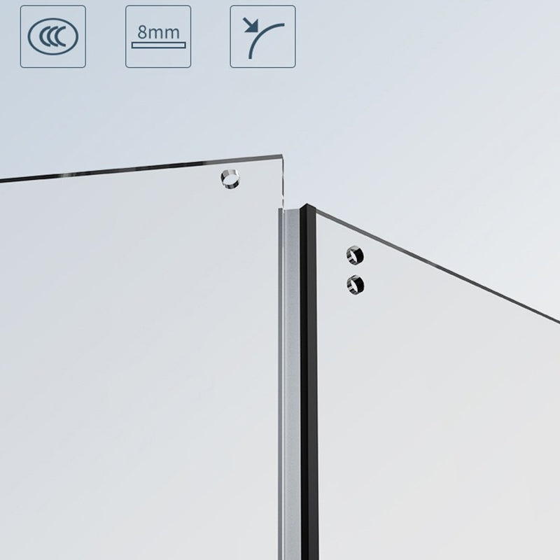 Tempered Glass Shower Bath Door Transparent Metal Semi Frameless Sliding Shower Door Clearhalo 'Bathroom Remodel & Bathroom Fixtures' 'Home Improvement' 'home_improvement' 'home_improvement_shower_tub_doors' 'Shower and Tub Doors' 'shower_tub_doors' 'Showers & Bathtubs' 7275293