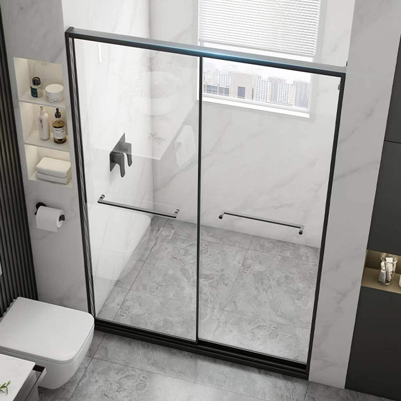 Transparent Double Glass Shower Bath Door Metal Framed Shower Door Clearhalo 'Bathroom Remodel & Bathroom Fixtures' 'Home Improvement' 'home_improvement' 'home_improvement_shower_tub_doors' 'Shower and Tub Doors' 'shower_tub_doors' 'Showers & Bathtubs' 7275326
