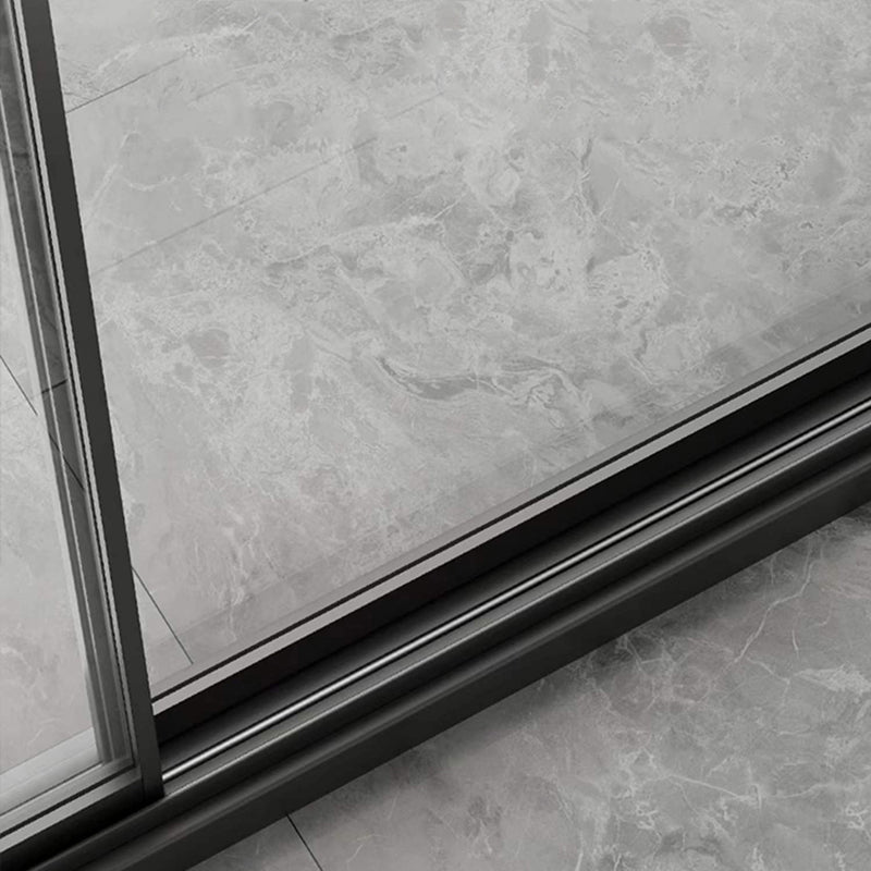 Transparent Double Glass Shower Bath Door Metal Framed Shower Door Clearhalo 'Bathroom Remodel & Bathroom Fixtures' 'Home Improvement' 'home_improvement' 'home_improvement_shower_tub_doors' 'Shower and Tub Doors' 'shower_tub_doors' 'Showers & Bathtubs' 7275327