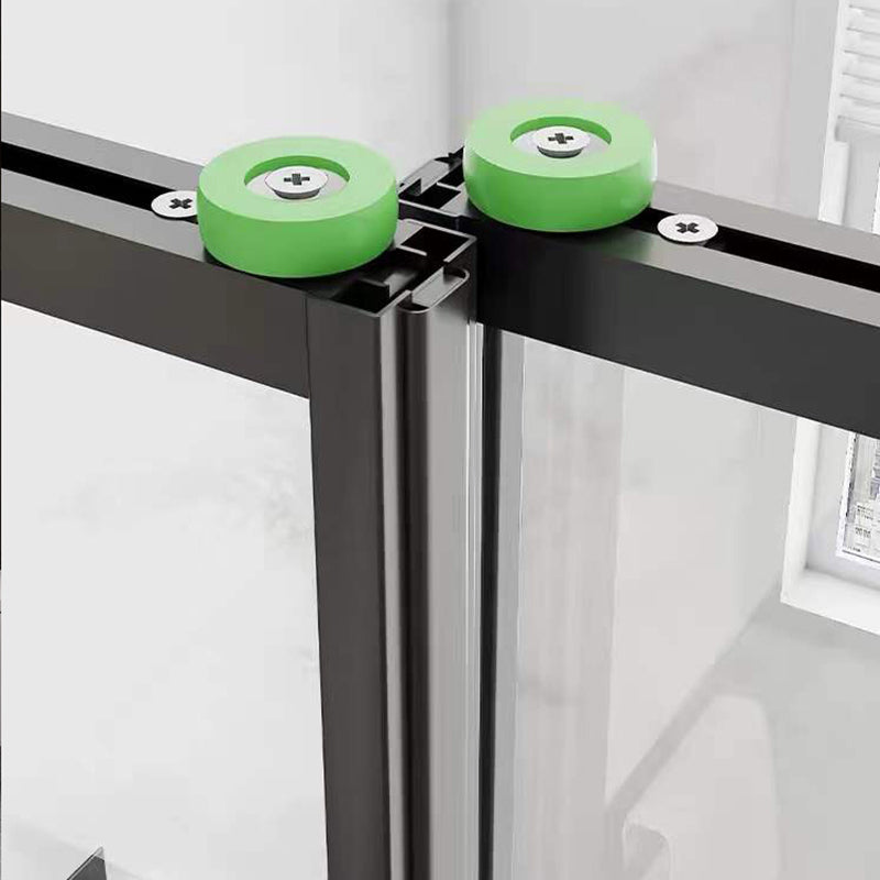 Transparent Double Glass Shower Bath Door Metal Framed Shower Door Clearhalo 'Bathroom Remodel & Bathroom Fixtures' 'Home Improvement' 'home_improvement' 'home_improvement_shower_tub_doors' 'Shower and Tub Doors' 'shower_tub_doors' 'Showers & Bathtubs' 7275329