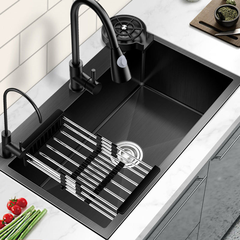 Drop-In Kitchen Sink Stainless Steel Kitchen Sink with Rectangular Shape Clearhalo 'Home Improvement' 'home_improvement' 'home_improvement_kitchen_sinks' 'Kitchen Remodel & Kitchen Fixtures' 'Kitchen Sinks & Faucet Components' 'Kitchen Sinks' 'kitchen_sinks' 7276173