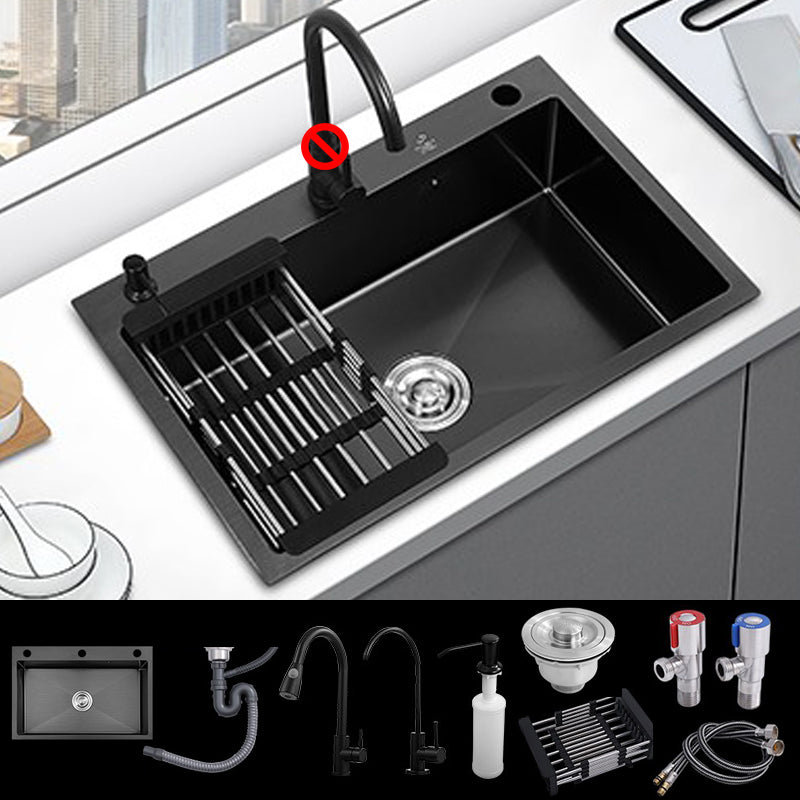 Drop-In Kitchen Sink Stainless Steel Kitchen Sink with Rectangular Shape Double Tap for Water Purification Clearhalo 'Home Improvement' 'home_improvement' 'home_improvement_kitchen_sinks' 'Kitchen Remodel & Kitchen Fixtures' 'Kitchen Sinks & Faucet Components' 'Kitchen Sinks' 'kitchen_sinks' 7276180