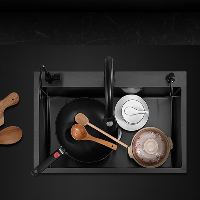 Drop-In Kitchen Sink Stainless Steel Kitchen Sink with Rectangular Shape Clearhalo 'Home Improvement' 'home_improvement' 'home_improvement_kitchen_sinks' 'Kitchen Remodel & Kitchen Fixtures' 'Kitchen Sinks & Faucet Components' 'Kitchen Sinks' 'kitchen_sinks' 7276186