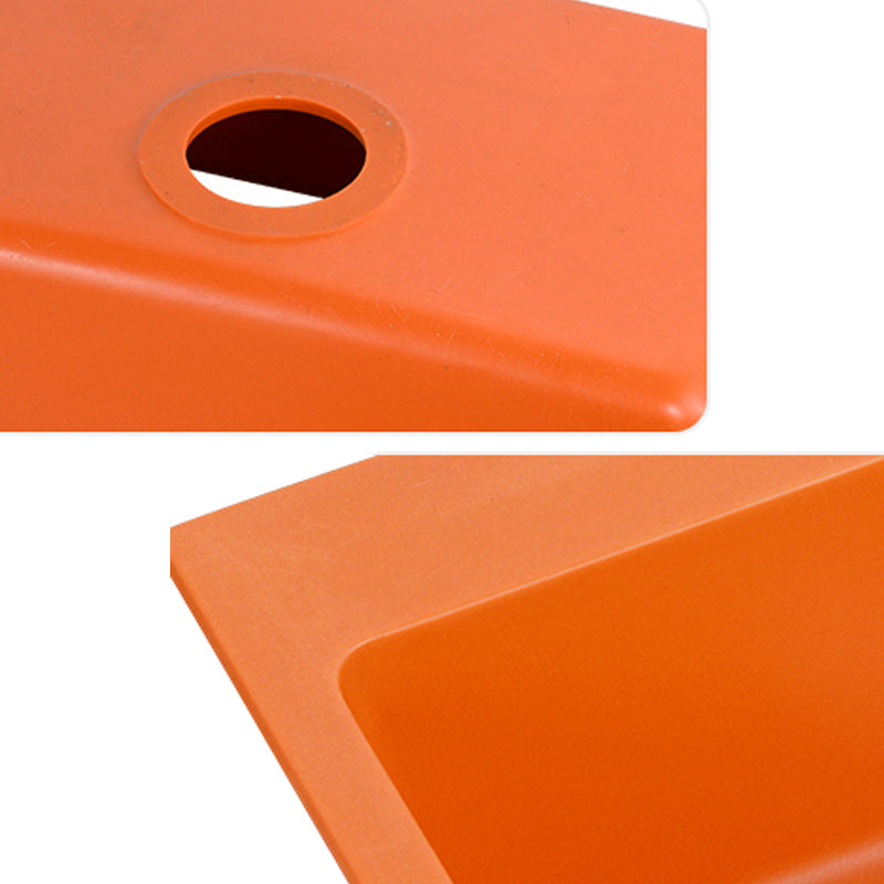 Single Bowl Kitchen Sink Quartz 2 Holes Kitchen Sink with Drain Strainer Kit Clearhalo 'Home Improvement' 'home_improvement' 'home_improvement_kitchen_sinks' 'Kitchen Remodel & Kitchen Fixtures' 'Kitchen Sinks & Faucet Components' 'Kitchen Sinks' 'kitchen_sinks' 7276233