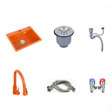 Single Bowl Kitchen Sink Quartz 2 Holes Kitchen Sink with Drain Strainer Kit Clearhalo 'Home Improvement' 'home_improvement' 'home_improvement_kitchen_sinks' 'Kitchen Remodel & Kitchen Fixtures' 'Kitchen Sinks & Faucet Components' 'Kitchen Sinks' 'kitchen_sinks' 7276235