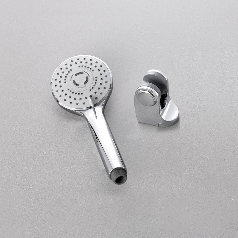 Contemporary Handheld Shower Head Adjustable Spray Pattern Silver Shower Head Shower Head with Wall Pedestal 3 Hose not included Clearhalo 'Bathroom Remodel & Bathroom Fixtures' 'Home Improvement' 'home_improvement' 'home_improvement_shower_heads' 'Shower Heads' 'shower_heads' 'Showers & Bathtubs Plumbing' 'Showers & Bathtubs' 7276291