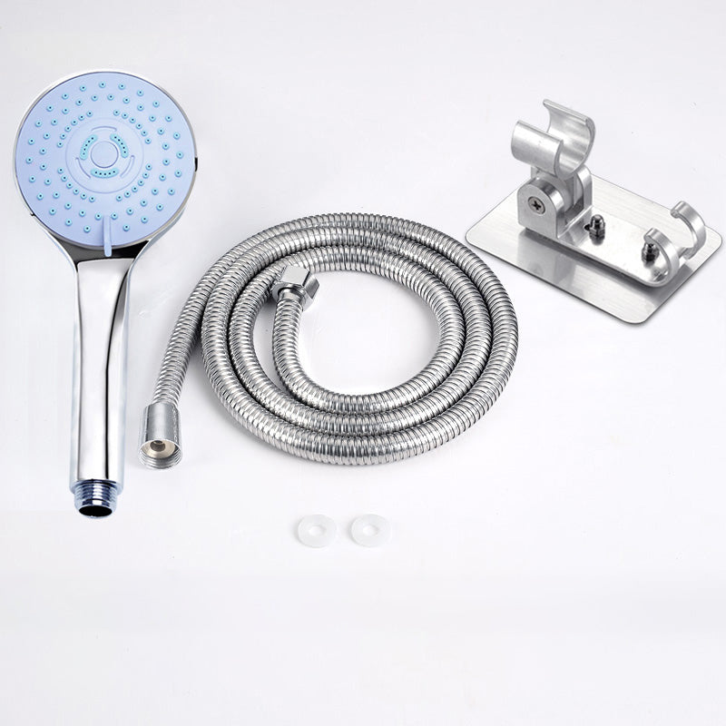 Contemporary Handheld Shower Head Adjustable Spray Pattern Silver Shower Head Shower & Hose & Hole-free Wall Seat 3 Clearhalo 'Bathroom Remodel & Bathroom Fixtures' 'Home Improvement' 'home_improvement' 'home_improvement_shower_heads' 'Shower Heads' 'shower_heads' 'Showers & Bathtubs Plumbing' 'Showers & Bathtubs' 7276299