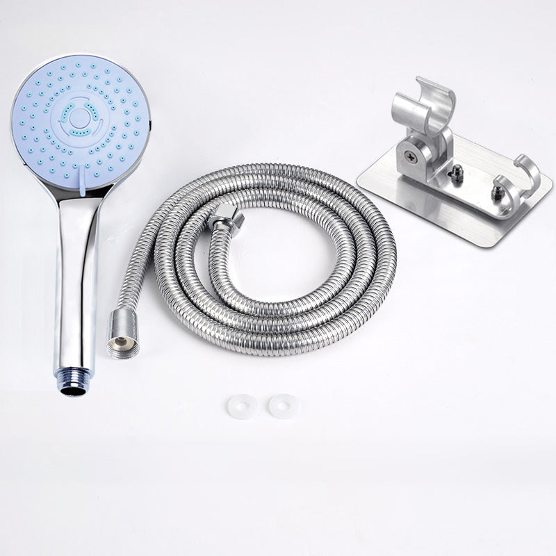 Contemporary Handheld Shower Head Adjustable Spray Pattern Silver Shower Head Shower & Hose & Hole-free Wall Seat 3 Clearhalo 'Bathroom Remodel & Bathroom Fixtures' 'Home Improvement' 'home_improvement' 'home_improvement_shower_heads' 'Shower Heads' 'shower_heads' 'Showers & Bathtubs Plumbing' 'Showers & Bathtubs' 7276299