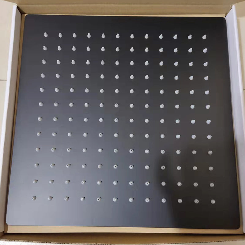 304 Stainless Steel Showerhead Standard Spray Pattern Fixed Shower Head 1'4" x 1'4" Square Black Clearhalo 'Bathroom Remodel & Bathroom Fixtures' 'Home Improvement' 'home_improvement' 'home_improvement_shower_heads' 'Shower Heads' 'shower_heads' 'Showers & Bathtubs Plumbing' 'Showers & Bathtubs' 7276305