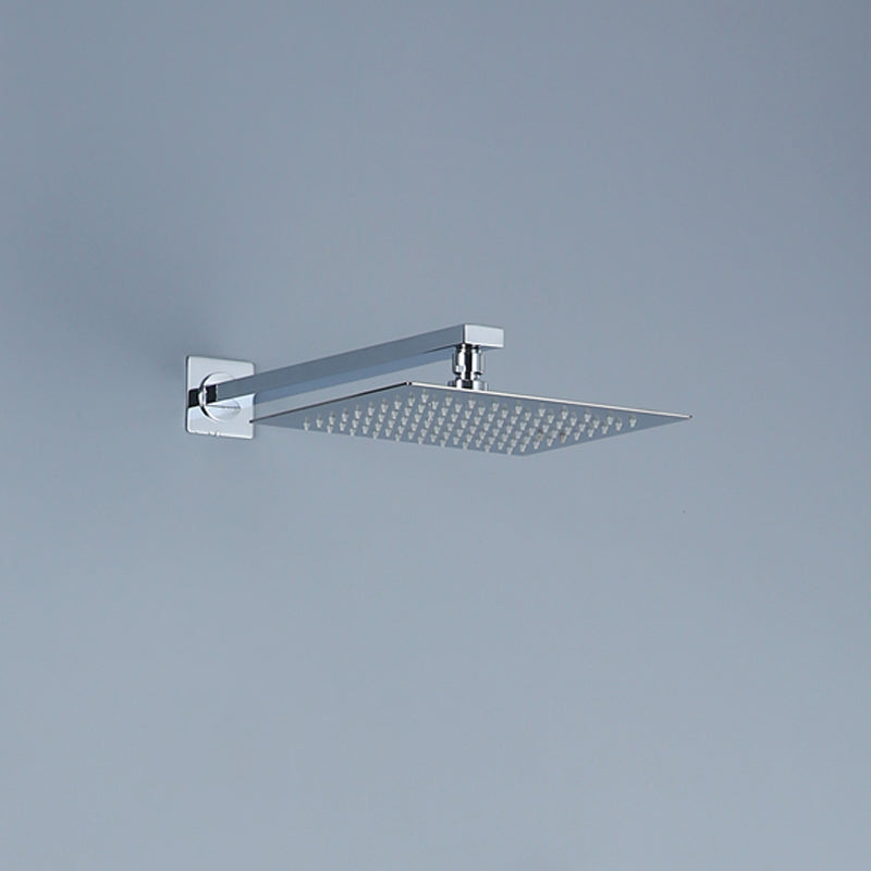 304 Stainless Steel Showerhead Standard Spray Pattern Fixed Shower Head 12" x 12" Square Silver Clearhalo 'Bathroom Remodel & Bathroom Fixtures' 'Home Improvement' 'home_improvement' 'home_improvement_shower_heads' 'Shower Heads' 'shower_heads' 'Showers & Bathtubs Plumbing' 'Showers & Bathtubs' 7276315