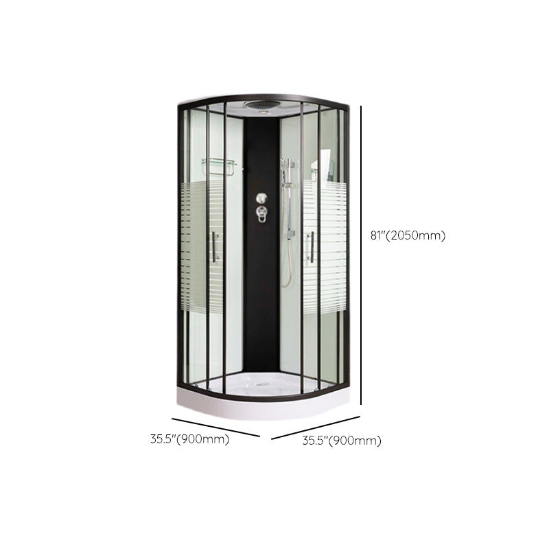 Round Shower Stall Double Sliding Door Tempered Glass Shower Enclosure Clearhalo 'Bathroom Remodel & Bathroom Fixtures' 'Home Improvement' 'home_improvement' 'home_improvement_shower_stalls_enclosures' 'Shower Stalls & Enclosures' 'shower_stalls_enclosures' 'Showers & Bathtubs' 7276391