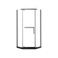 Black and Silver Neo-Angle Shower Enclosure Tempered Glass Shower Enclosure 43.3"L x 43.3"W x 74.8"H Left Black Clearhalo 'Bathroom Remodel & Bathroom Fixtures' 'Home Improvement' 'home_improvement' 'home_improvement_shower_stalls_enclosures' 'Shower Stalls & Enclosures' 'shower_stalls_enclosures' 'Showers & Bathtubs' 7276419