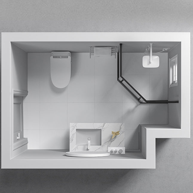 Black and Silver Neo-Angle Shower Enclosure Tempered Glass Shower Enclosure Clearhalo 'Bathroom Remodel & Bathroom Fixtures' 'Home Improvement' 'home_improvement' 'home_improvement_shower_stalls_enclosures' 'Shower Stalls & Enclosures' 'shower_stalls_enclosures' 'Showers & Bathtubs' 7276430