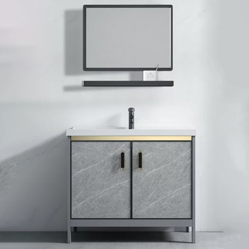 Modern Bathroom Sink Vanity Freestanding Faucet Included Bathroom Vanity Set Vanity & Faucet & Mirrors Clearhalo 'Bathroom Remodel & Bathroom Fixtures' 'Bathroom Vanities' 'bathroom_vanities' 'Home Improvement' 'home_improvement' 'home_improvement_bathroom_vanities' 7276618