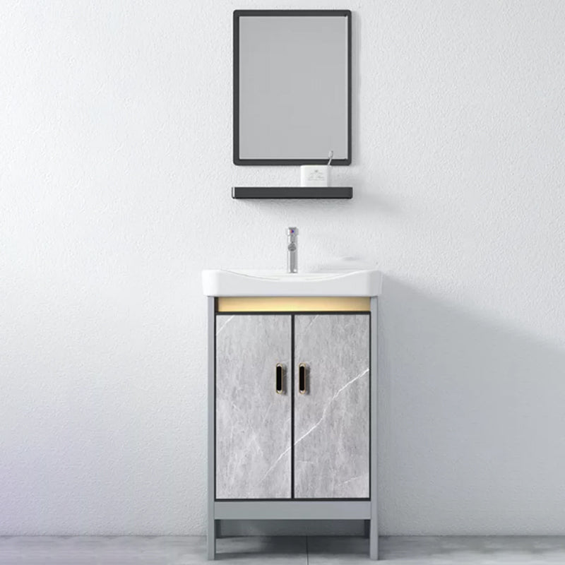 Modern Bathroom Sink Vanity Freestanding Faucet Included Bathroom Vanity Set Vanity & Faucet & Mirrors 20"L x 14"W x 32"H Clearhalo 'Bathroom Remodel & Bathroom Fixtures' 'Bathroom Vanities' 'bathroom_vanities' 'Home Improvement' 'home_improvement' 'home_improvement_bathroom_vanities' 7276620