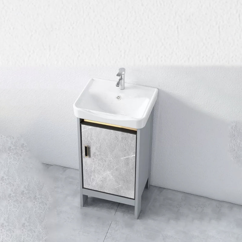 Modern Bathroom Sink Vanity Freestanding Faucet Included Bathroom Vanity Set Vanity & Faucet 16.9"L x 13.8"W x 31.9"H Clearhalo 'Bathroom Remodel & Bathroom Fixtures' 'Bathroom Vanities' 'bathroom_vanities' 'Home Improvement' 'home_improvement' 'home_improvement_bathroom_vanities' 7276631