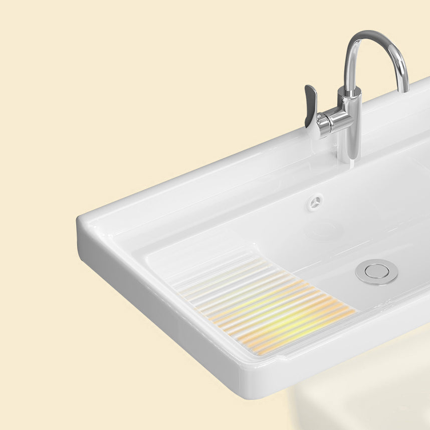 Freestanding Vanity Single Sink Metal Frame Rectangular White Mirror Vanity with Doors Clearhalo 'Bathroom Remodel & Bathroom Fixtures' 'Bathroom Vanities' 'bathroom_vanities' 'Home Improvement' 'home_improvement' 'home_improvement_bathroom_vanities' 7276720