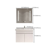 Wall Mounted Vanity White Wood Frame Rectangular 2 Doors Single Sink Vanity with Mirror Clearhalo 'Bathroom Remodel & Bathroom Fixtures' 'Bathroom Vanities' 'bathroom_vanities' 'Home Improvement' 'home_improvement' 'home_improvement_bathroom_vanities' 7276788