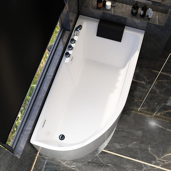 Corner Modern Acrylic Bathtub Soaking White Back to Wall Bath Clearhalo 'Bathroom Remodel & Bathroom Fixtures' 'Bathtubs' 'Home Improvement' 'home_improvement' 'home_improvement_bathtubs' 'Showers & Bathtubs' 7277353