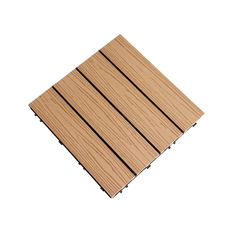 Contemporary Square Wood Tile Wire Brushed Brown Engineered Wood for Patio Garden Yellow-Brown Clearhalo 'Flooring 'Hardwood Flooring' 'hardwood_flooring' 'Home Improvement' 'home_improvement' 'home_improvement_hardwood_flooring' Walls and Ceiling' 7277376