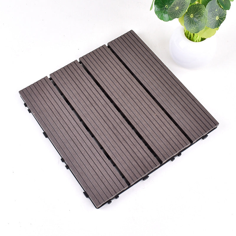 Contemporary Square Wood Tile Wire Brushed Brown Engineered Wood for Patio Garden Clearhalo 'Flooring 'Hardwood Flooring' 'hardwood_flooring' 'Home Improvement' 'home_improvement' 'home_improvement_hardwood_flooring' Walls and Ceiling' 7277377