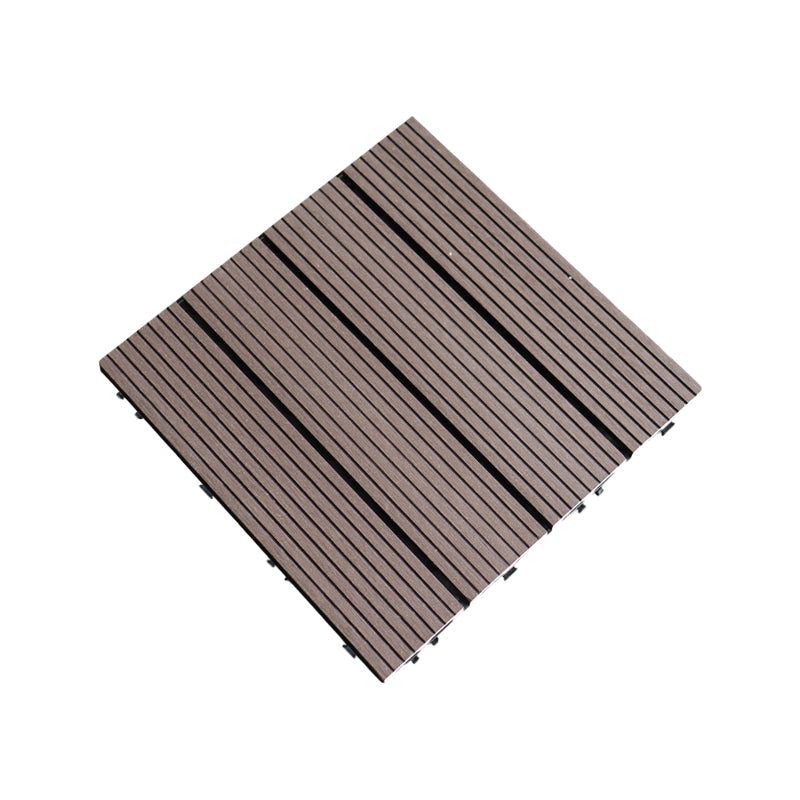 Contemporary Square Wood Tile Wire Brushed Brown Engineered Wood for Patio Garden Coffee Clearhalo 'Flooring 'Hardwood Flooring' 'hardwood_flooring' 'Home Improvement' 'home_improvement' 'home_improvement_hardwood_flooring' Walls and Ceiling' 7277380