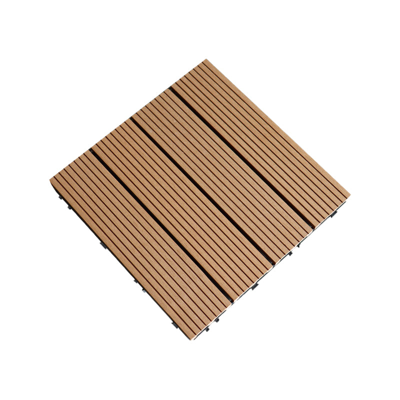 Contemporary Square Wood Tile Wire Brushed Brown Engineered Wood for Patio Garden Khaki Clearhalo 'Flooring 'Hardwood Flooring' 'hardwood_flooring' 'Home Improvement' 'home_improvement' 'home_improvement_hardwood_flooring' Walls and Ceiling' 7277385