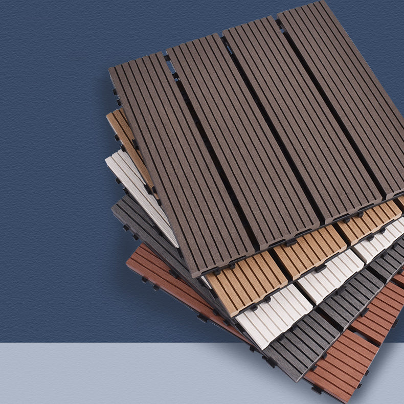 Contemporary Square Wood Tile Wire Brushed Brown Engineered Wood for Patio Garden Clearhalo 'Flooring 'Hardwood Flooring' 'hardwood_flooring' 'Home Improvement' 'home_improvement' 'home_improvement_hardwood_flooring' Walls and Ceiling' 7277386