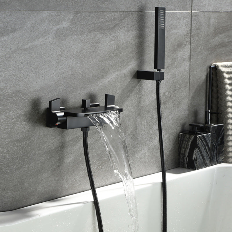 Modern Shower Faucet Brass Handheld Shower Head Wall Mounted Shower Trim Clearhalo 'Bathroom Remodel & Bathroom Fixtures' 'Home Improvement' 'home_improvement' 'home_improvement_shower_faucets' 'Shower Faucets & Systems' 'shower_faucets' 'Showers & Bathtubs Plumbing' 'Showers & Bathtubs' 7277597