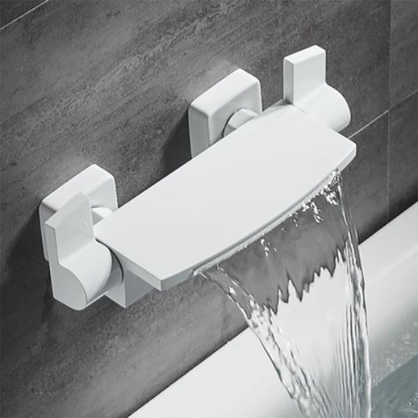 Modern Shower Faucet Brass Handheld Shower Head Wall Mounted Shower Trim White 1 Clearhalo 'Bathroom Remodel & Bathroom Fixtures' 'Home Improvement' 'home_improvement' 'home_improvement_shower_faucets' 'Shower Faucets & Systems' 'shower_faucets' 'Showers & Bathtubs Plumbing' 'Showers & Bathtubs' 7277598