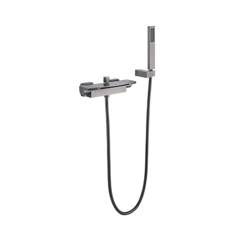 Modern Shower Faucet Brass Handheld Shower Head Wall Mounted Shower Trim Clearhalo 'Bathroom Remodel & Bathroom Fixtures' 'Home Improvement' 'home_improvement' 'home_improvement_shower_faucets' 'Shower Faucets & Systems' 'shower_faucets' 'Showers & Bathtubs Plumbing' 'Showers & Bathtubs' 7277600
