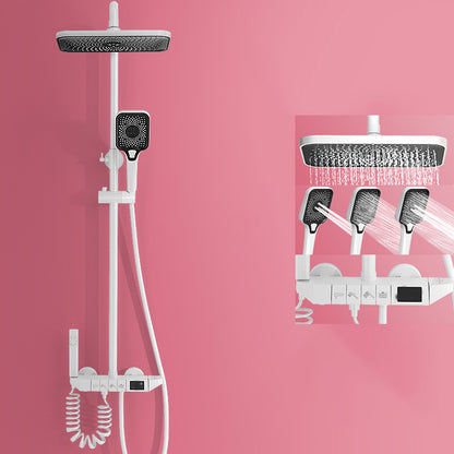 Modern Dual Shower Head Adjustable Spray Pattern Wall Mounted Shower System White Clearhalo 'Bathroom Remodel & Bathroom Fixtures' 'Home Improvement' 'home_improvement' 'home_improvement_shower_faucets' 'Shower Faucets & Systems' 'shower_faucets' 'Showers & Bathtubs Plumbing' 'Showers & Bathtubs' 7277633