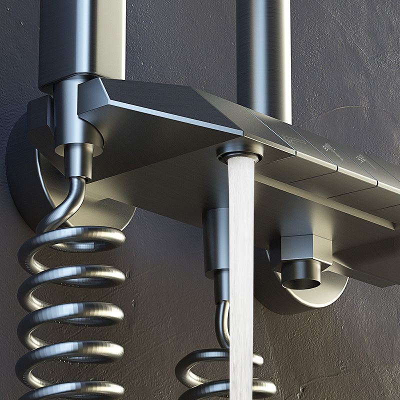 Modern Dual Shower Head Adjustable Spray Pattern Wall Mounted Shower System Clearhalo 'Bathroom Remodel & Bathroom Fixtures' 'Home Improvement' 'home_improvement' 'home_improvement_shower_faucets' 'Shower Faucets & Systems' 'shower_faucets' 'Showers & Bathtubs Plumbing' 'Showers & Bathtubs' 7277634