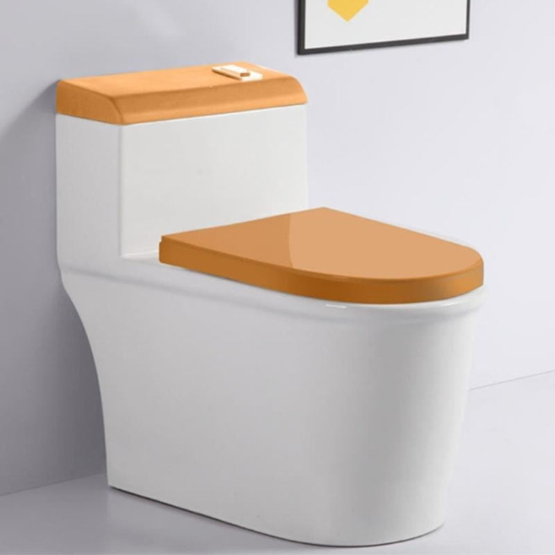 Traditional Ceramic Toilet Bowl Floor Mount Urine Toilet for Bathroom Orange Toilet with Sprayer Clearhalo 'Bathroom Remodel & Bathroom Fixtures' 'Home Improvement' 'home_improvement' 'home_improvement_toilets' 'Toilets & Bidets' 'Toilets' 7277966