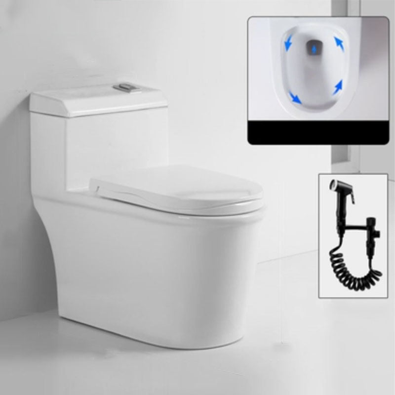 Traditional Ceramic Toilet Bowl Floor Mount Urine Toilet for Bathroom White Toilet with Sprayer Clearhalo 'Bathroom Remodel & Bathroom Fixtures' 'Home Improvement' 'home_improvement' 'home_improvement_toilets' 'Toilets & Bidets' 'Toilets' 7277970