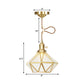 1 Head Pendant Light Traditional Bedside Suspension Lamp with Diamond Clear Water Glass Shade in Gold Clearhalo 'Ceiling Lights' 'Glass shade' 'Glass' 'Pendant Lights' 'Pendants' Lighting' 727807
